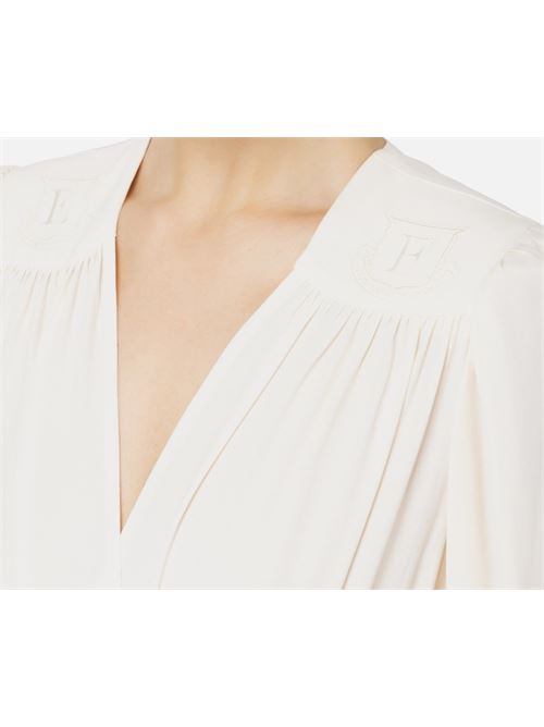 Georgette body shirt with embroidery on the shoulders ELISABETTA FRANCHI | CB00946E2.193